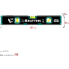 Компактный магнитный уровень с зеркальным глазком Kraftool 300 мм