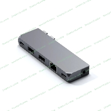 USB-концентратор Satechi Pro Hub Mini (2xUSB 3.0, USB Type-C, USB Type-C 4, RJ-45, Mini jack), Серый космос ST-UCPHMIM