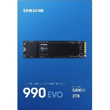 Накопитель SSD Samsung 990 EVO, 2000Gb, PCIe 4.0 x4, M.2 2280, NVMe, R/W 5000/4200