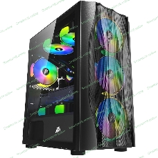 Компьютерный корпус 1STPLAYER FIREBASE X3-M Black, mATX, TG, 4x120мм LED fans inc.