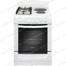 Плита комбинированная Gefest ПГЭ 6112-02 0112 белый, конфорок 2 газовых и 2 электрических, духовка 55 л, 60 см x 85 см x 60 см