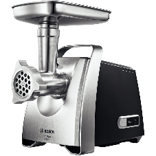 Мясорубка электрическая Bosch MFW68660 черный, 2200 Вт, 4.3 кг/мин, реверс, защита от перегрузки, металлический лоток, насадки - 10