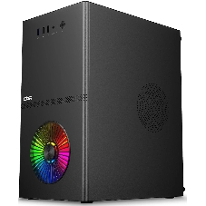 Компьютерный корпус CBR mATX Minitower V867, без БП, 1хUSB 3.0, 2хUSB 2.0, HD Audio+Mic, Rainbow Fan, Black PCC-MATX-V867-WPSU