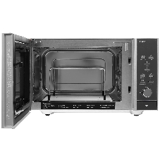 Микроволновая печь CASO MG 25 Ceramic Menu серебристый/черный, 25 л, 900 Вт, переключатели - кнопки, поворотный механизм