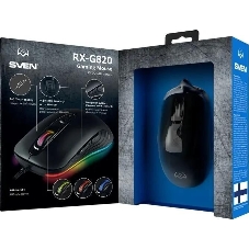 Мышь проводная SVEN RX-G820 черный, 4800 dpi, USB, кнопки - 6