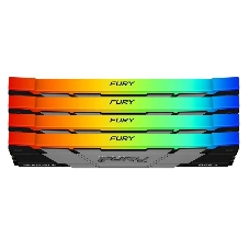 Оперативная память Kingston Fury Renegade, DDR4, 128Gb (4x32Gb), 3600MHz, CL18, DIMM, радиатор, RGB, черный/серебристый