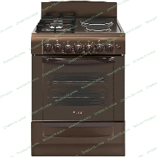 Плита комбинированная Gefest ПГЭ 6112-02 0137 коричневый, конфорок 2 газовых и 2 электрических, духовка 55 л, 60 см x 85 см x 60 см