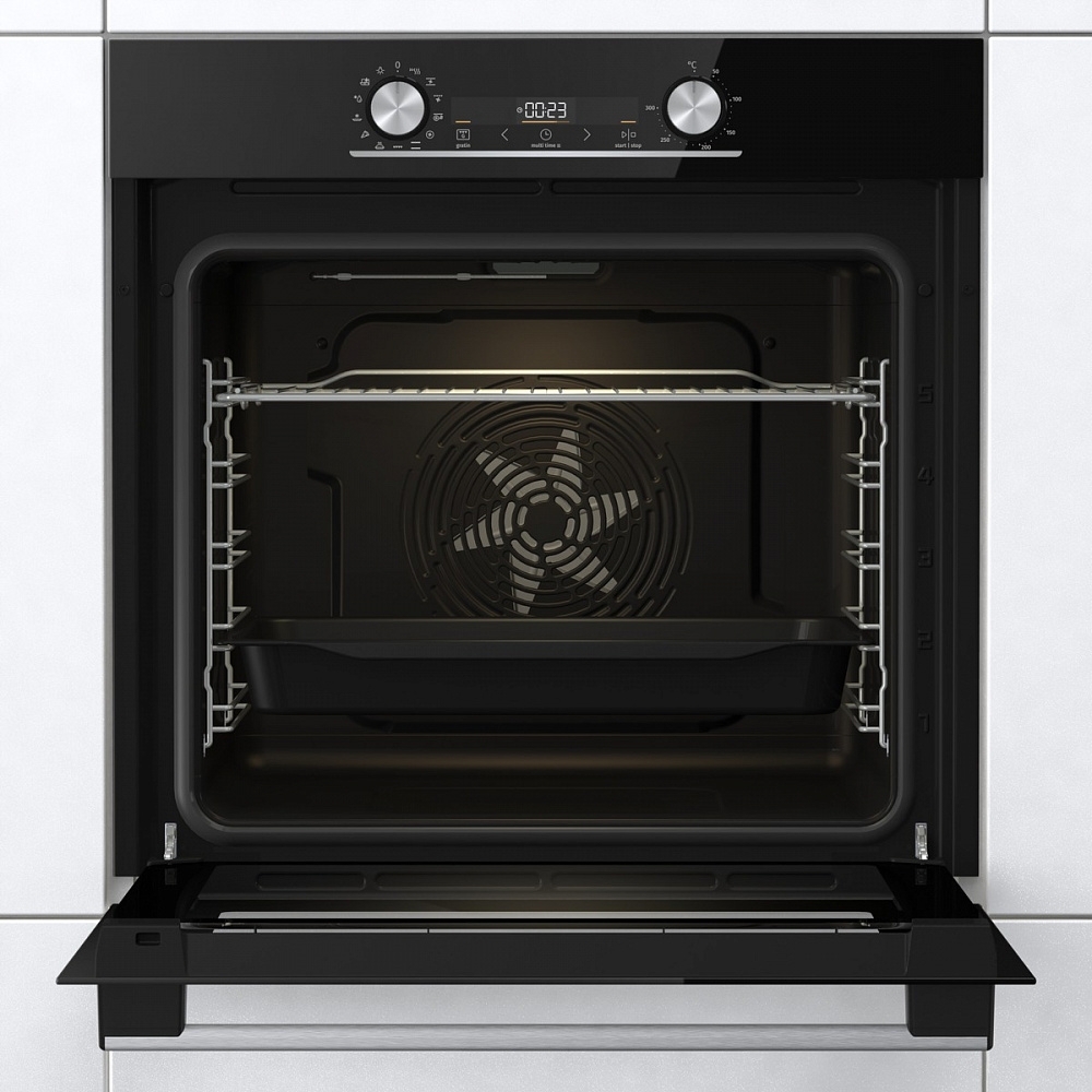 Встраиваемый электрический духовой шкаф Gorenje BOX6737E02BG, 77 л, 300 °C, конвекция, электрический гриль, класс A