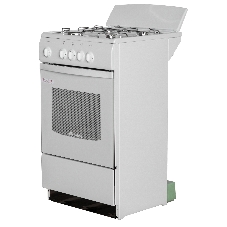 Плита газовая De Luxe 5040.38 г (щ) белый, конфорок 4 шт, духовка 43 л, 50 см x 85 см x 50 см