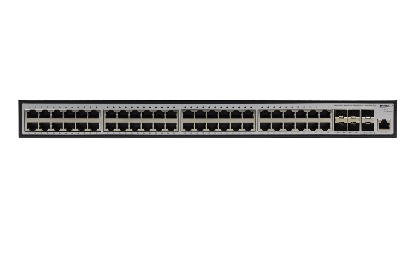Коммутатор ORIGO Managed L3 Switch 48x1000Base-T PoE, 6x10Gbase-X SFP+, PoE Budget 880W, RJ45 Console, 19