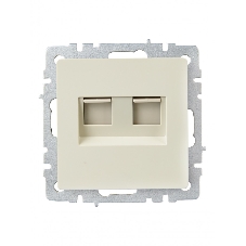 Розетка компьютерная двойная IEK BRITE РК10-2-БрКр (BR-K20-1-K10) СП RJ45 кат.5E бежевый