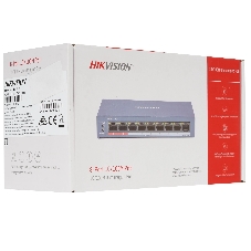 Коммутатор Hikvision DS-3E0109P-E/M(B), 8×100 Мбит/с PoE+ + 1×100 Мбит/с, неуправляемый