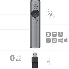 Презентер Logitech Spotlight R-R0011 серый, Bluetooth, кнопки - 3