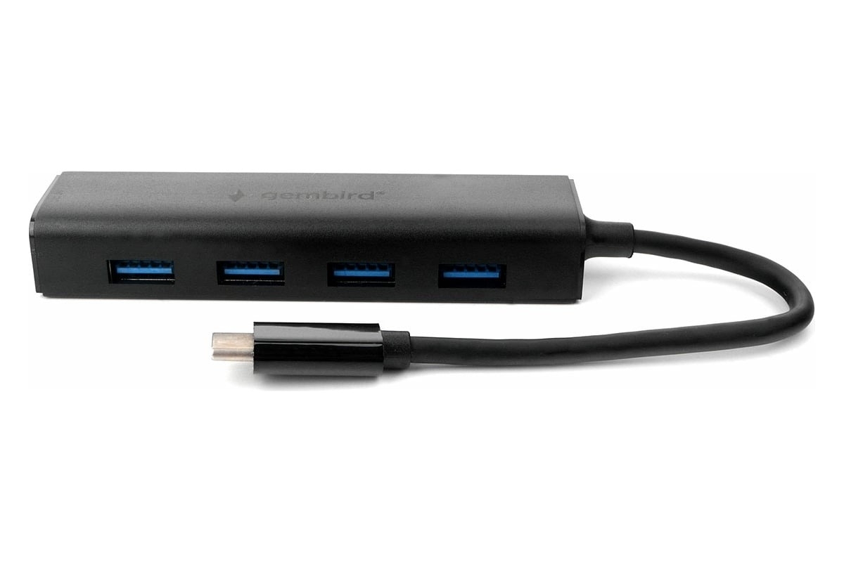 USB-концентратор Gembird UHB-C364, USB 3.0, USB 4 порта, USB Type-C / с доп питанием