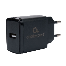 Сетевое зарядное устройство Cablexpert MP3A-PC-57, 5Вт, 1А, 1хUSB, черный, пакет