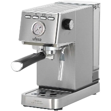 Кофеварка рожковая Ufesa CE8030 MILAZZO серебристый, исп. кофе - молотый, 1.4 л, 1350 Вт, 20 бар