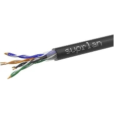 Кабель информационный Suprlan Median 01-0335-1, cat.5e U/UTP 4 пары, 24AWG, PE, внешний, 305м, черный