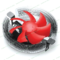 Кулер для процессора Crown CM-91PWM v2 серебристый/красный, 90 мм, алюминий, 2000 об/мин, 20 дБ, 4 pin, 125 Вт, 57 мм