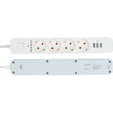 Сетевой фильтр Гарнизон 2.0 Мультипорт EPS-4-U3-W-2, 4 р, 10А, 3xUSB, 2 м, ур.защиты 2+, белый, пакет