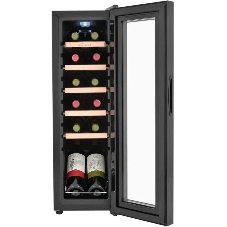 Винный шкаф ZÜGEL ZCWF123B черный, 32 л, 1 отсек, 12 бут.