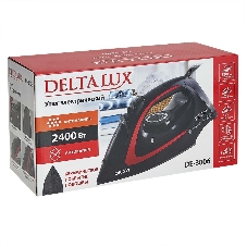 Утюг DELTA LUX DE-3006 черный/красный, 2400 Вт, 30 г/мин, 150 г/мин, 300 мл