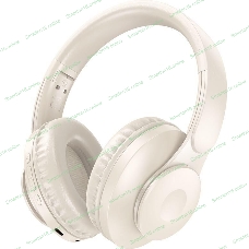 Беспроводные/проводные наушники Hoco W45 молочно-белый, полноразмерные, Bluetooth + проводной, до 40 ч.