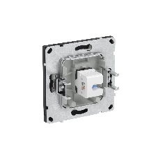 Компьютерная розетка RJ-45 без шторки, кат.6А одинарная,KANT, черный уголь