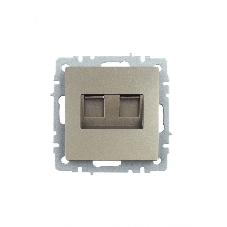 Розетка компьютерная двойная IEK BRITE РК10-2-БрШ (BR-K20-1-K37) СП RJ45 кат.5E шампань