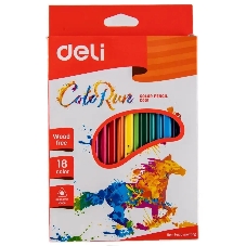 Карандаши цветные Deli ColoRun EC00110 трехгранные пластик 18 цветов, коробка с европодвесом Карандаши цветные Deli ColoRun EC00110 трехгранные пластик 18 цветов, коробка с европодвесом