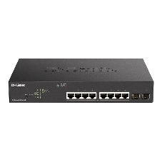 Коммутатор D-Link DGS-1100-10MPV2/A3A, 8×1 Гбит/с + 2×1 Гбит/с SFP, настраиваемый