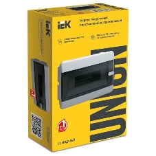 Корпус пластиковый IEK UNION Compact UIC-KP12-V-12-41-K01 ЩРВ-П-12 IP41 черная прозрачная дверь