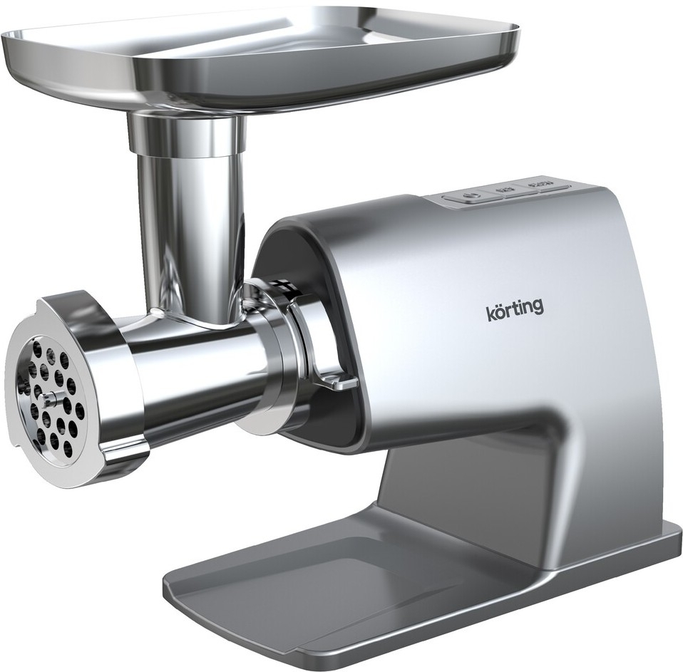 Мясорубка электрическая Korting KMG 0604 X серебристый, 2500 Вт, 3.5 кг/мин, реверс, защита от перегрузки, насадки - 6