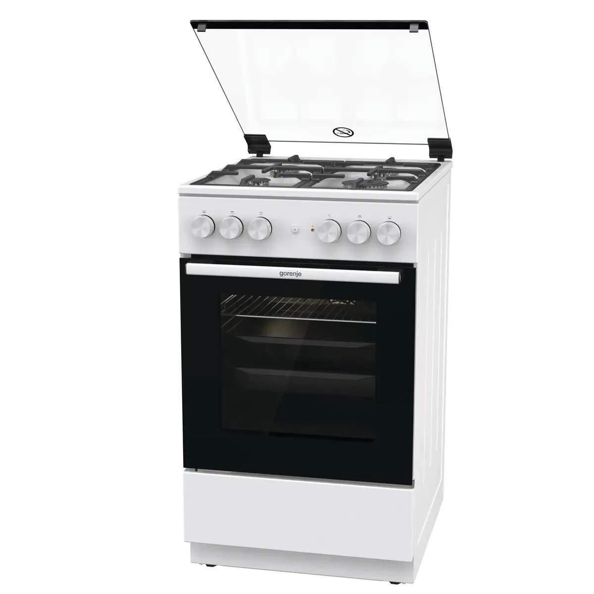 Плита комбинированная Gorenje GK5A41WF белый, конфорок 4 шт, духовка 62 л, 50 см x 85 см x 59.4 см