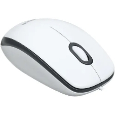 Мышь проводная Logitech M100R белый, 1000 dpi, USB, кнопки - 3