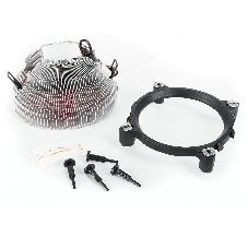 Кулер для процессора Crown CM-91PWM v2 серебристый/красный, 90 мм, алюминий, 2000 об/мин, 20 дБ, 4 pin, 125 Вт, 57 мм