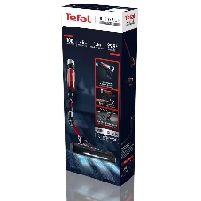 Пылесос вертикальный Tefal X-Force Flex TY2079WO черный/красный, питание от аккумулятора, 100 Вт, уборка сухая, пылесборник 0.4 л