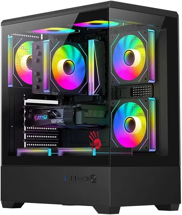 Корпус Bloody CC-127-BK, Midi-Tower, чёрный