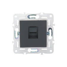 Розетка компьютерная IEK SKANDY SK-K01G графит RJ45 кат.5E SK-K10-1-K53