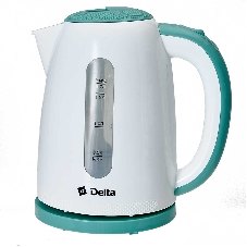 Чайник электрический DELTA DL-1106 белый с мятным 1.7 л, 2,2кВт