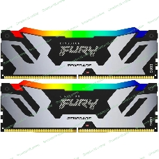Оперативная память Kingston Fury Renegade, DDR5, 32Gb (2x16GB), 7600MHz, CL38, DIMM, с радиатором, RGB, серебристый/черный