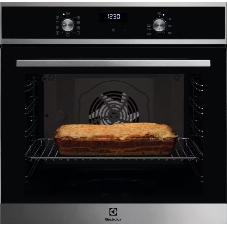 Встраиваемая электрическая духовка ELECTROLUX EOF5F70X с конвекцией, объем 72 л, 8 режимов, очистка каталитическая задняя стенка, 2 стекла в дверце, направляющие проволочные + телескопические (1 уровень)