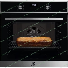 Встраиваемая электрическая духовка ELECTROLUX EOF5F70X с конвекцией, объем 72 л, 8 режимов, очистка каталитическая задняя стенка, 2 стекла в дверце, направляющие проволочные + телескопические (1 уровень)