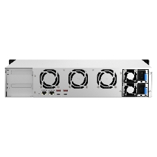 Сетевое хранилище SMB QNAP TS-873AeU-4G NAS 8x3.5/2.5 SATA/SSD trays, 2 x M2 PCIe, 2x 2.5 GbE, 2U rackmount, 1 PSU. AMD Ryzen V1500B 4-core/8-thread 2.2 GHz processor, 4 Gb DDR4 RAM (1*4 Gb) up to 64Gb (2*32 Gb). W/o rail kit RAIL-B02