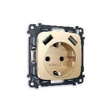 Комплект механизма электрической розетки OMEGA Шампань 2USB A+A 18W (быстрая зарядка) с/з QUANT (OP6090, VM155) MO609010 Комплект механизма электрической розетки OMEGA Шампань 2USB A+A 18W (быстрая зарядка) с/з QUANT (OP6090, VM155) MO609010