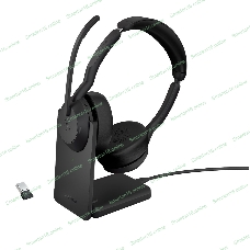 Гарнитура Jabra Evolve2 55 чёрный, беспроводная, Bluetooth, до 18 ч + стойка