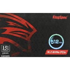 Накопитель SSD KingSpec NX-512, 512Gb, PCIe 3.0 x4, M.2 2280, NVMe, R/W 3400/3100