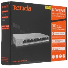 Коммутатор Tenda TEG1109P-8-102W, 8×1 Гбит/с PoE + 1×1 Гбит/с Uplink, неуправляемый