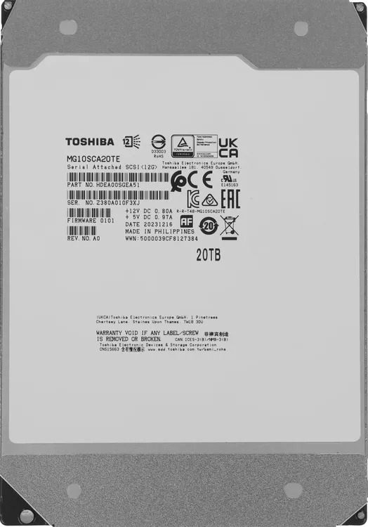Жесткий диск HDD Toshiba MG10 20Tb 7200rpm SAS 512Mb 3.5