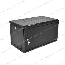Шкаф телекоммуникационный настенный разборный ЦМО ЭКОНОМ 6U (600 x 350) дверь металл, черный (ШРН-Э-6.350.1-9005)