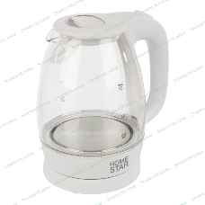 Чайник электрический Homestar HS-1012 1.7 л, стекло, белый (003566)